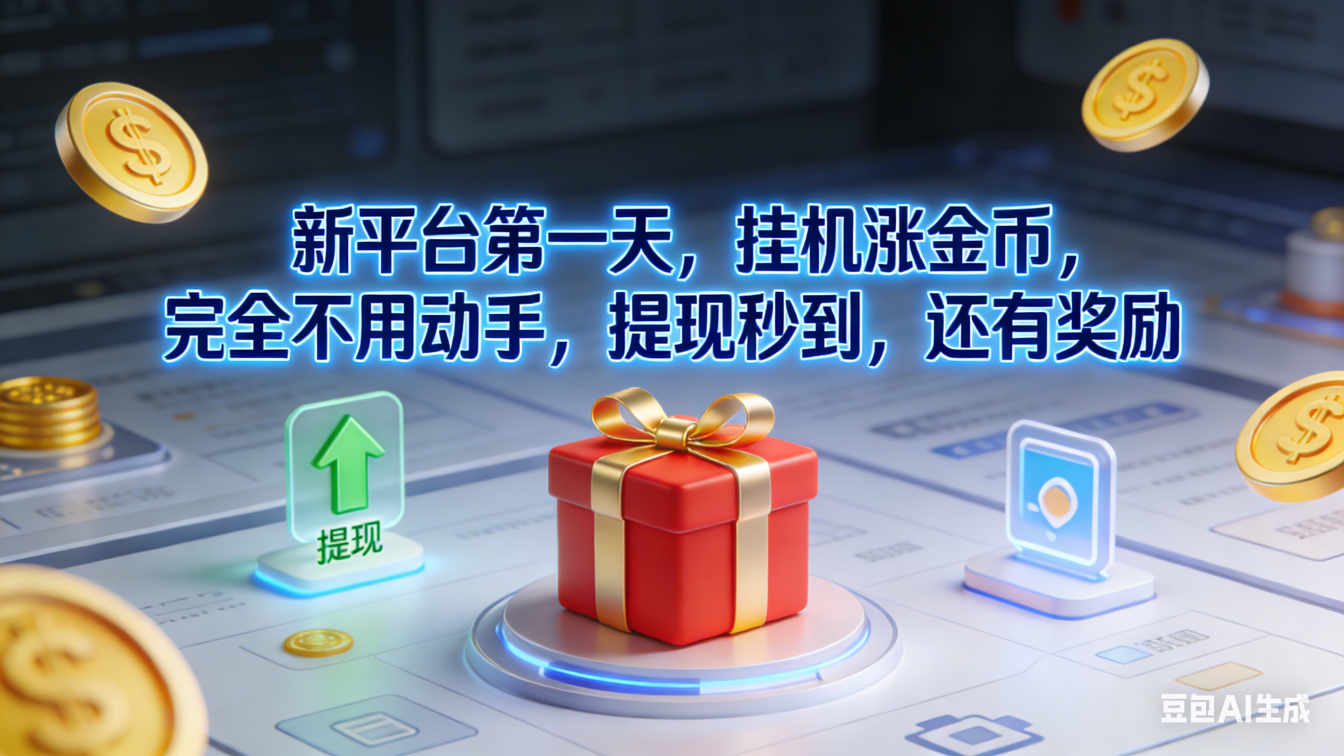 新平台第一天，挂机涨金币，完全不用动手，提现秒到，还有奖励-副业小助手-全网项目库