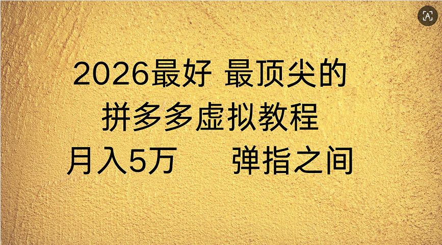 拼多多虚拟店懒人运营法：机器人包办回复发货，月入5W+教程-副业小助手-全网项目库