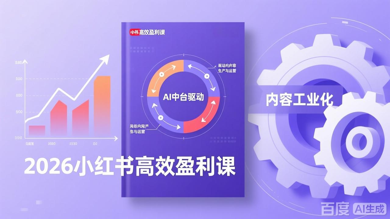 2026小红书高效盈利课，流量双引擎+内容工业化+AI中台驱动，构建可复制的千万级营收模型-副业小助手-全网项目库