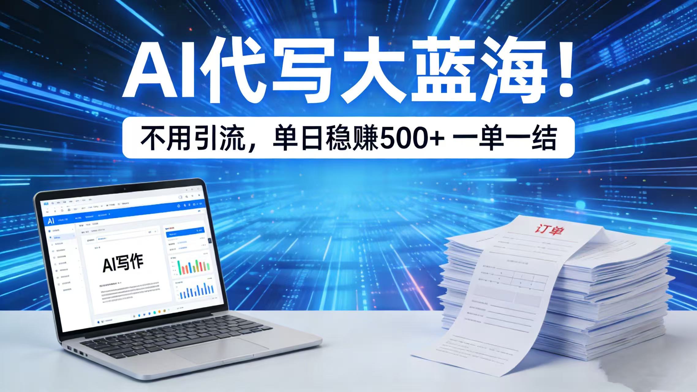 AI 代写大蓝海!不用引流,单日稳赚 500 + 一单一结-副业小助手-全网项目库