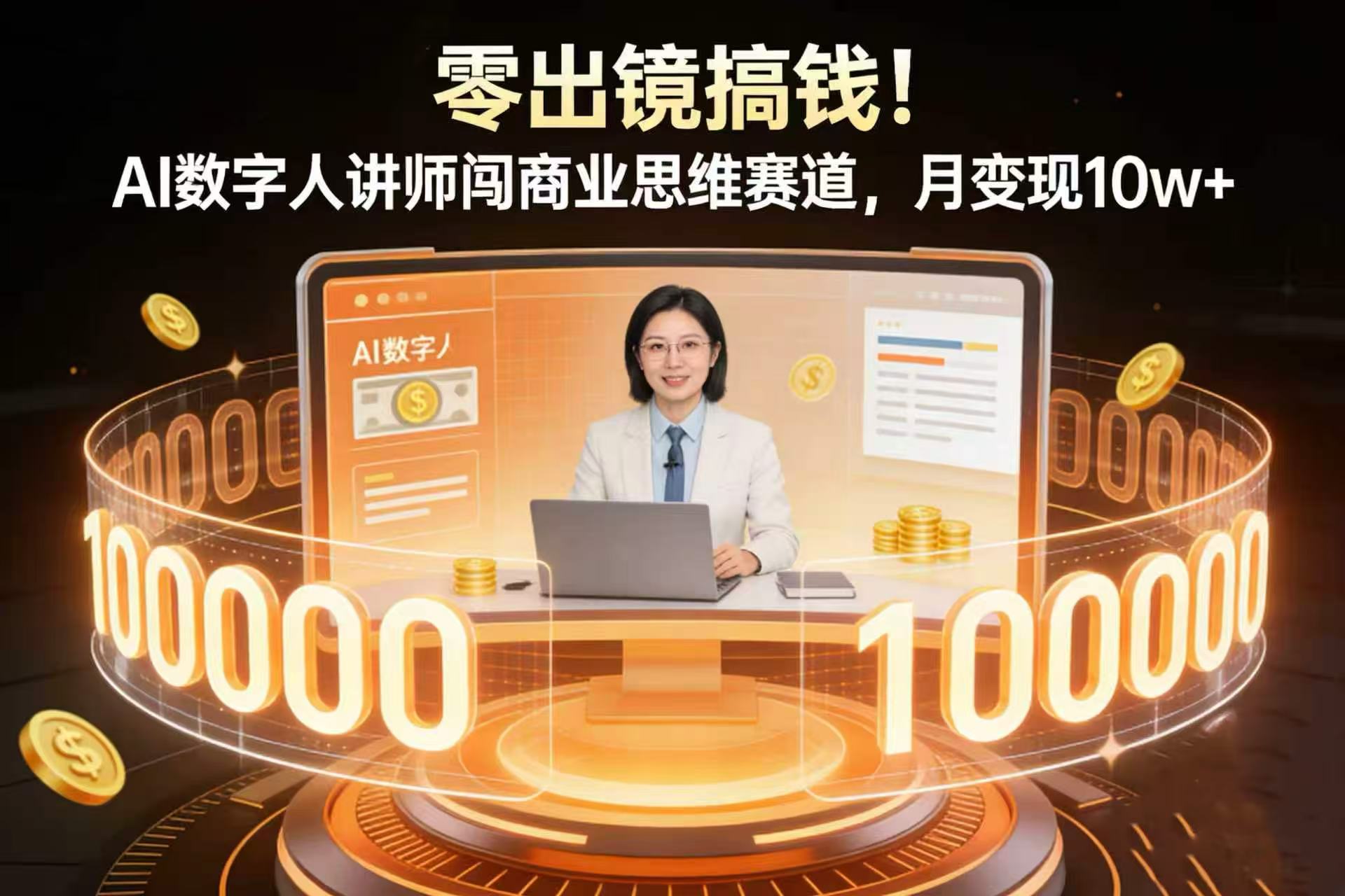 零出镜搞钱！AI 数字人讲师闯商业思维赛道，月变现 10w+-副业小助手-全网项目库
