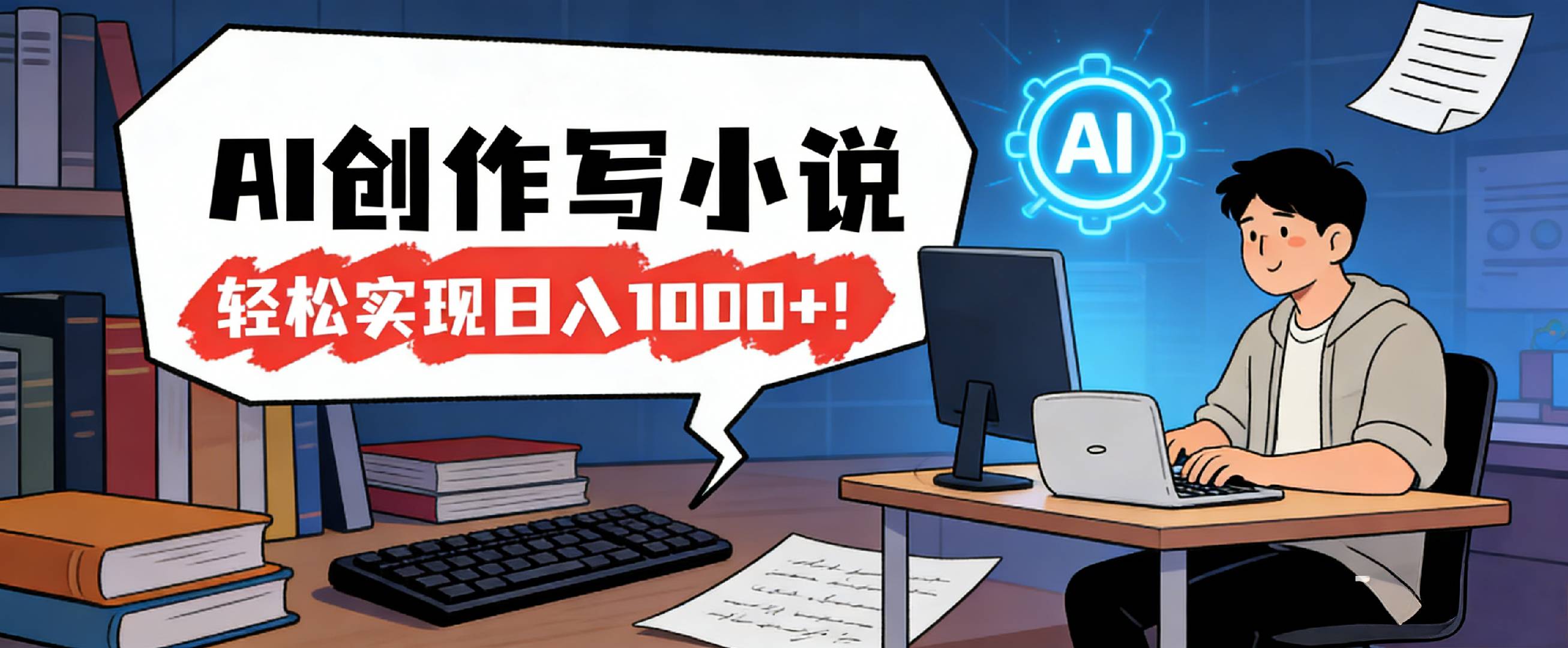 26年最新风口项目，AI工具创作写小说，轻松实现日入1000+-副业小助手-全网项目库