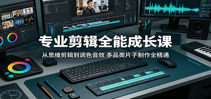 专业剪辑全能成长课:从思维剪辑到调色音效,多品类片子制作全精通-副业小助手-全网项目库