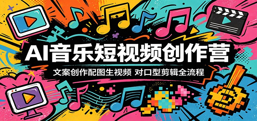 AI音乐短视频创作营：文案创作配图生视频，对口型剪辑全流程-副业小助手-全网项目库