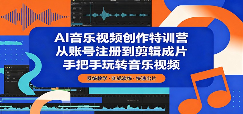 AI音乐视频创作特训营：从账号注册到剪辑成片，手把手玩转音乐视频-副业小助手-全网项目库