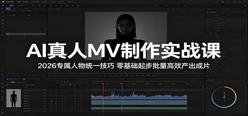 AI真人MV制作实战课：2026专属人物统一技巧，零基础起步批量高效产出成片-副业小助手-全网项目库