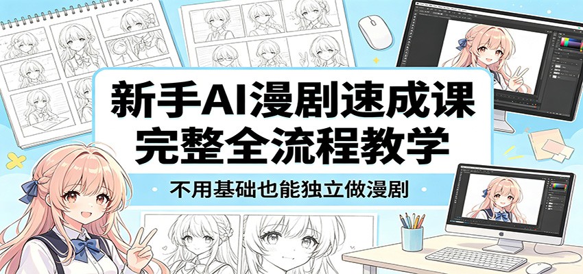 新手AI漫剧速成课：完整全流程教学，不用基础也能独立做漫剧-副业小助手-全网项目库