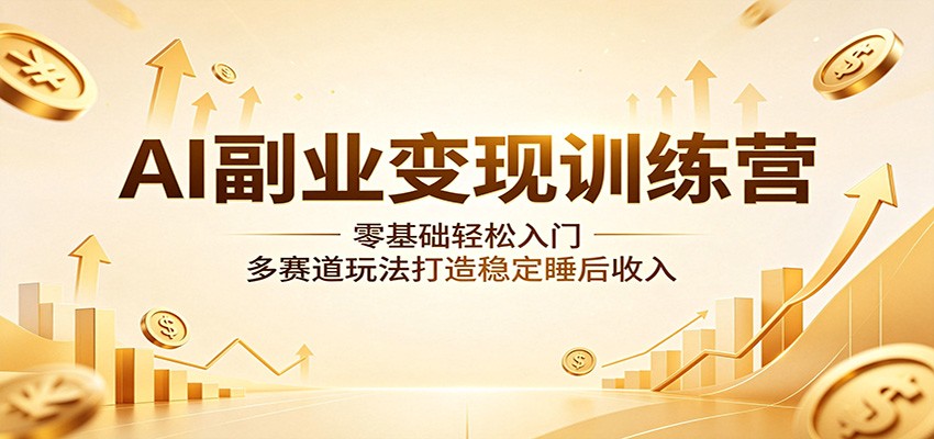 AI副业变现训练营:零基础轻松入门,多赛道玩法打造稳定睡后收入-副业小助手-全网项目库