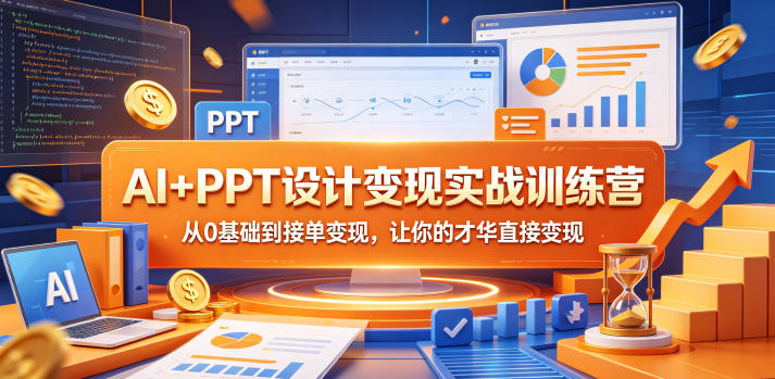 AI+PPT设计变现实战训练营，从0基础到接单变现，让你的才华直接变现-副业小助手-全网项目库