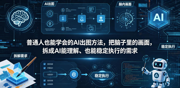 普通⼈也能学会的AI出图⽅法，把脑子里的画面，拆成AI能理解、也能稳定执行的需求【文档】-副业小助手-全网项目库
