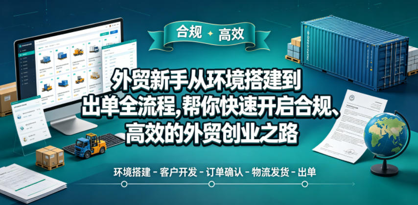 外贸新手从环境搭建到出单全流程，帮你快速开启合规、高效的外贸创业之路-副业小助手-全网项目库