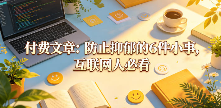 付费文章：防止抑郁的6件小事，互联网人必看！-副业小助手-全网项目库