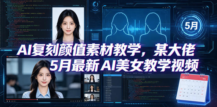 AI复刻颜值素材教学，某大佬5月最新AI美女教学视频，内含4月好物复刻教学-副业小助手-全网项目库