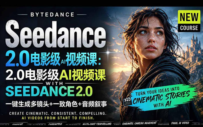 字节跳动的Seedance 2.0 AI电影视频生成制作教程，一键生成多镜头+一致角色+音频叙事-中英字幕-副业小助手-全网项目库