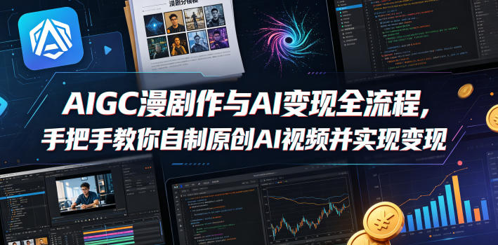 AIGC漫剧创作与AI变现全流程，手把手教你自制原创AI视频并实现变现-副业小助手-全网项目库