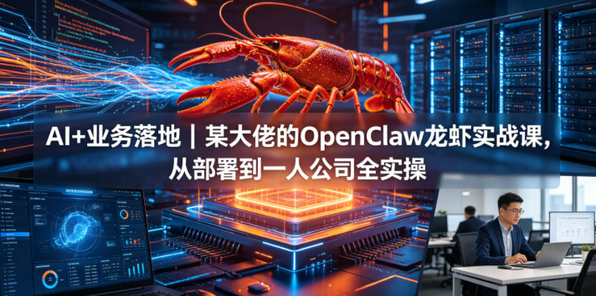 AI+业务落地｜某大佬的OpenClaw小龙虾实战课，从部署到一人公司全实操-副业小助手-全网项目库