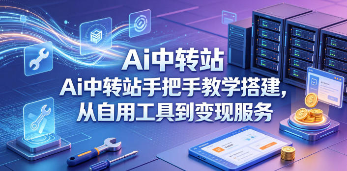 Ai中转站手把手教学搭建，从自用工具到变现服务-副业小助手-全网项目库