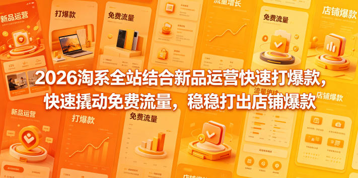 2026淘系全站结合新品运营快速打爆款，快速撬动免费流量，稳稳打出店铺爆款（更新5月12日）-副业小助手-全网项目库