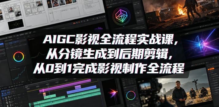 AIGC影视全流程实战课，从分镜生成到后期剪辑，从0到1完成影视制作全流程-副业小助手-全网项目库