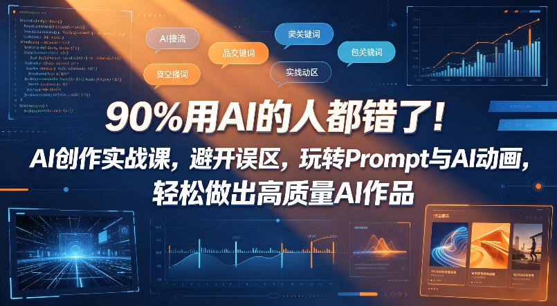 90%用AI的人都错了！AI创作实战课，避开误区，玩转Prompt与AI动画，轻松做出高质量AI作品-副业小助手-全网项目库