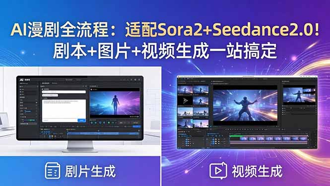 （18400期）AI漫剧全流程：适配Sora2+Seedance2.0！剧本+图片+视频生成一站搞定-副业小助手-全网项目库