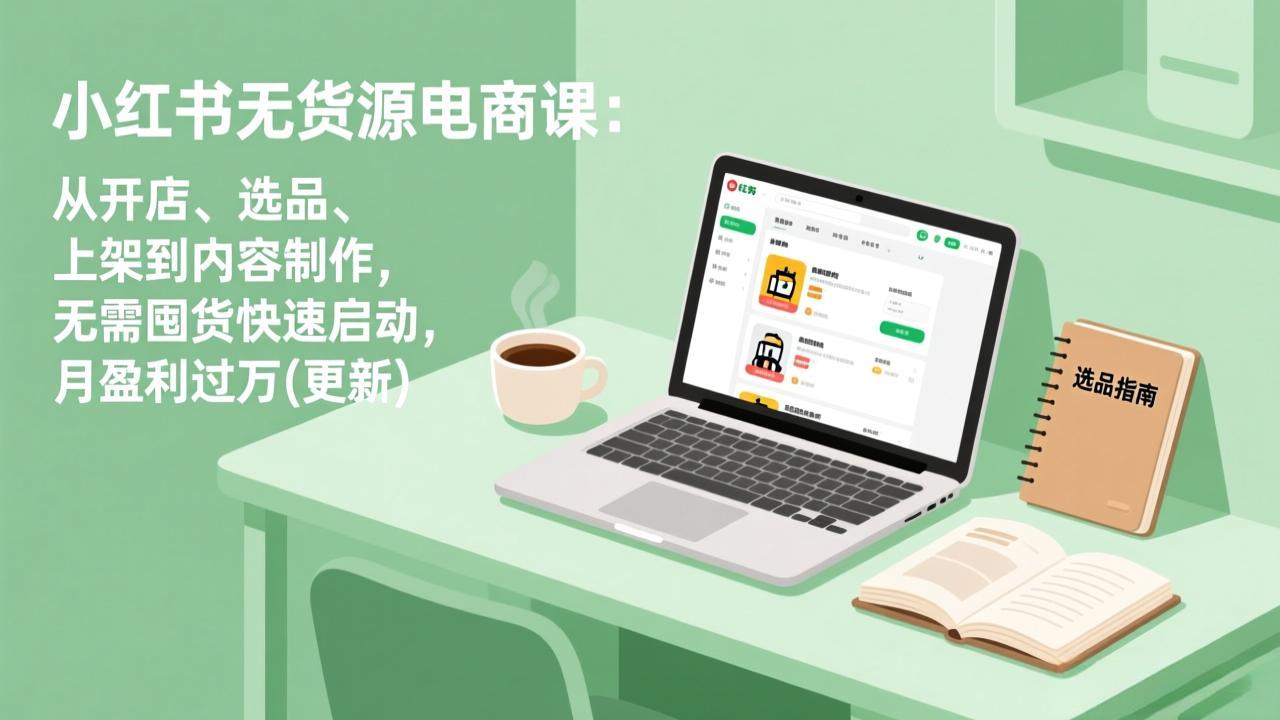 （18420期）小红书无货源电商课(5月12更新)：从开店、选品、上架到内容制作，无需囤货快速启动，月盈利过万-副业小助手-全网项目库