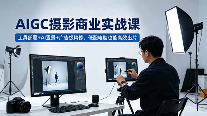 （18434期）AIGC 摄影商业实战课，工具部署+AI置景+广告级精修，低配电脑也能高效出片-副业小助手-全网项目库
