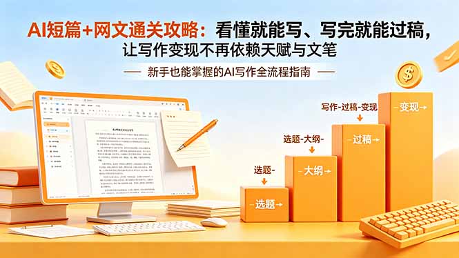 （18486期）AI短篇+网文通关攻略-更新4月：看懂就能写、写完就能过稿，让写作变现不再依赖天赋与文笔-副业小助手-全网项目库