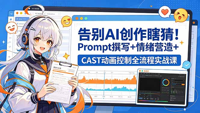 （18473期）告别AI创作瞎猜！Prompt撰写+情绪营造+CAST动画控制全流程实战课-副业小助手-全网项目库