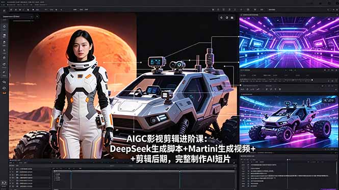 （18475期）AIGC影视剪辑进阶课：DeepSeek生成脚本+Martini生成视频+剪辑后期，完整制作AI短片-副业小助手-全网项目库