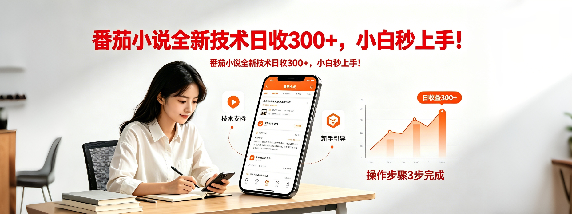 （18392期）番茄小说全新技术全新玩法！无脑日收300+-副业小助手-全网项目库