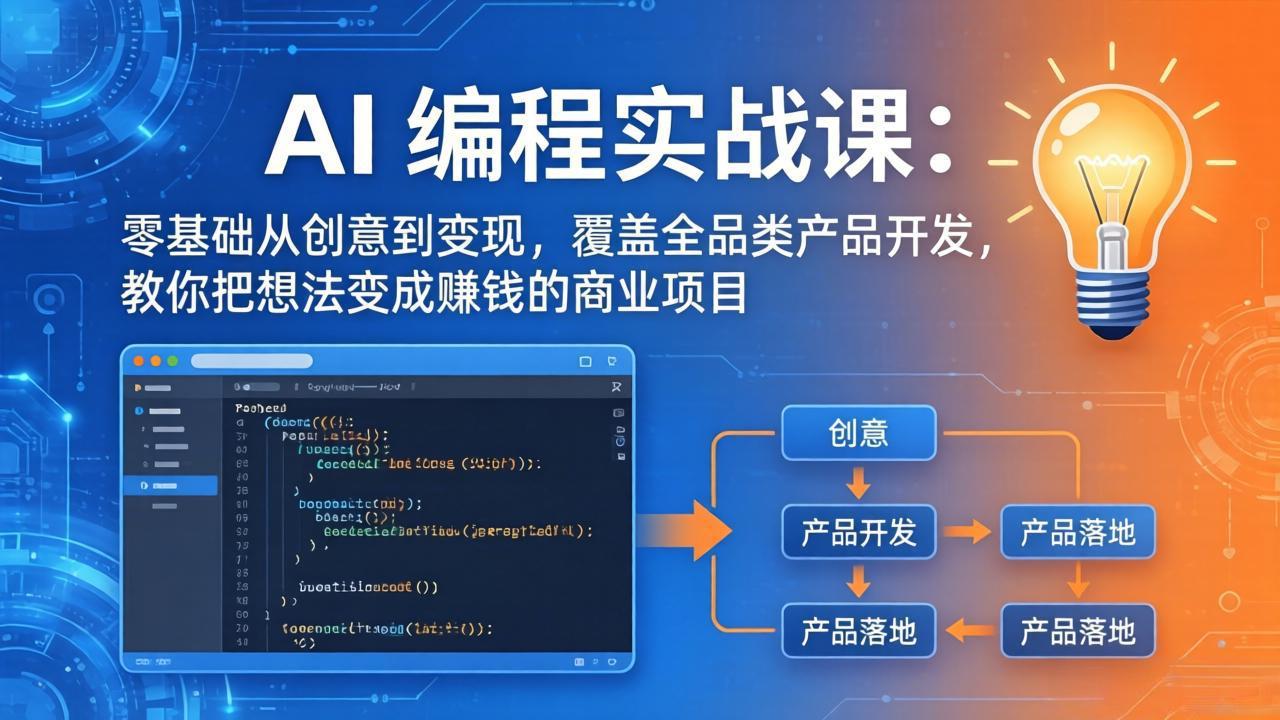（18393期）AI编程实战课-第三期-5月9更新：零基础从创意到变现，覆盖全品类产品开发，把想法变成赚钱项目-副业小助手-全网项目库